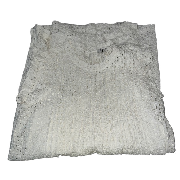 NWT Madewell Eyelet Ruffle-Sleeve Pintuck Mini Dress - Picture 13 of 16